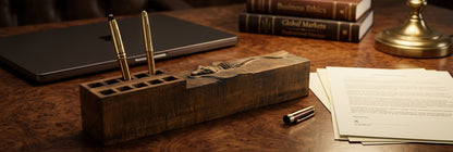 Australian Crocodile Wooden Pen and Pencil Holder